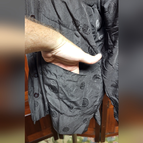 Woman's Vintage Double Horse Black Silk Button-Up Jacket Size M - Picture 7 of 10